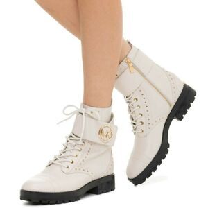 Michael Kors Cream‎ Tatum Studded Combat Boots Size 6.5